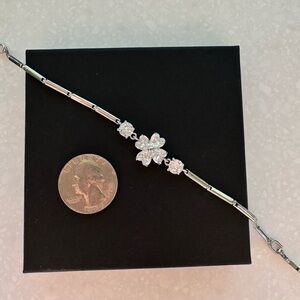 Silver Bracelet with Floral Design